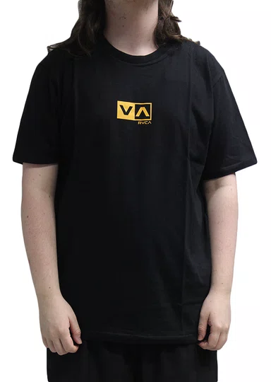 Camiseta Masculina Rvca Mini Balance Box Manga Curta Estampada - Preto