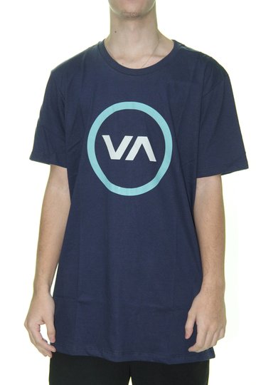 Camiseta Masculina RVCA Mod Manga Curta - Azul Marinho 