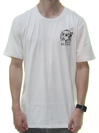 Camiseta Masculina RVCA Nave Abstract Manga Curta Estampada - Off White 