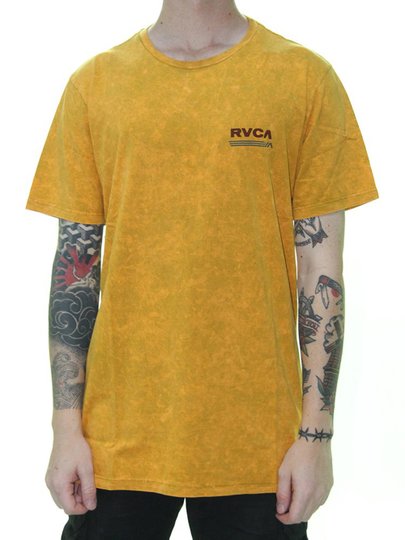 Camiseta Masculina RVCA Oval Manga Curta - Amarelo