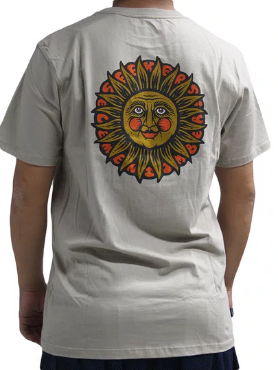 Camiseta Masculina Rvca Oversized Manga Curta Estampada - Bege