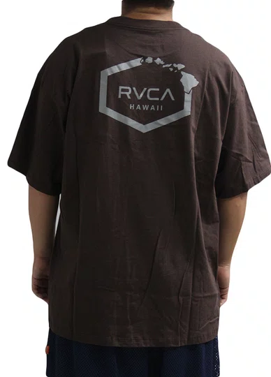 Camiseta Masculina Rvca Oversized Manga Curta Estampada - Marrom