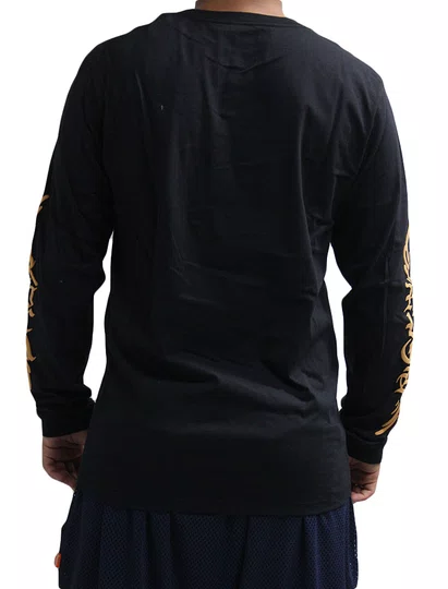 Camiseta Masculina Rvca Retract Manga Longa Estampada - Preto