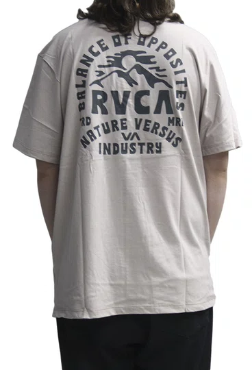 Camiseta Masculina Rvca Ridge SS Manga Curta Estampada - Rosa Claro