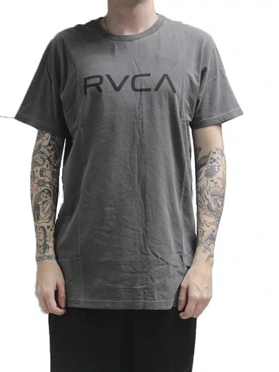 Camiseta Masculina Rvca Rvca Stone Manga Curta Estampada - Preto Estonado