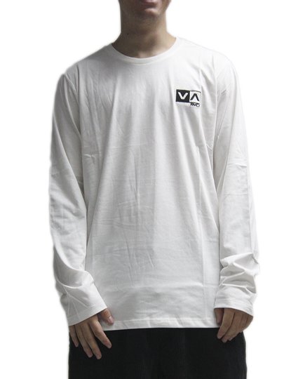 Camiseta Masculina RVCA VA Manga Longa Estampada - Branco