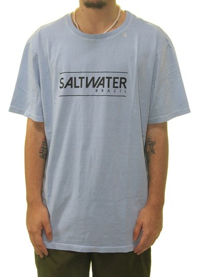 Camiseta Masculina Salt Water Basic Manga Curta Estampada - Azul