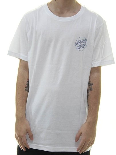 Camiseta Masculina SANTA Cruz Amoeba Opus Out Dot Manga Curta Estampada - Branco