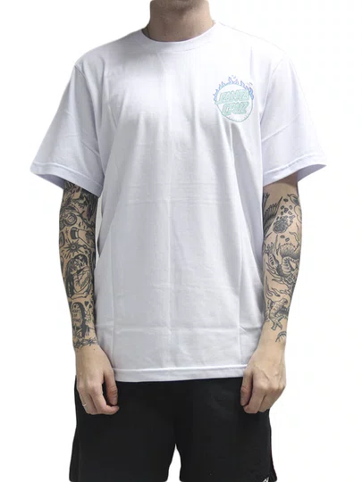 Camiseta Masculina Santa Cruz Burnt Opus Manga Curta Estampada - Branco
