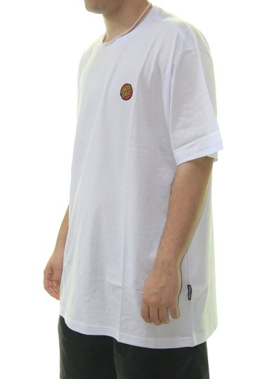 Camiseta Masculina Santa Cruz Classic Dot Chest Manga Curta Estampada - Branco
