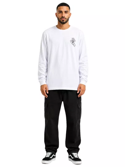 Camiseta Masculina Santa Cruz Classic Dot Manga Longa Estampada - Branco