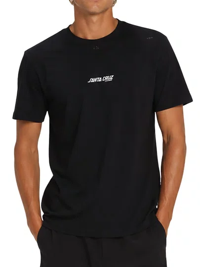Camiseta Masculina Santa Cruz Classic Mini Center Manga Curta Estampada - Preto