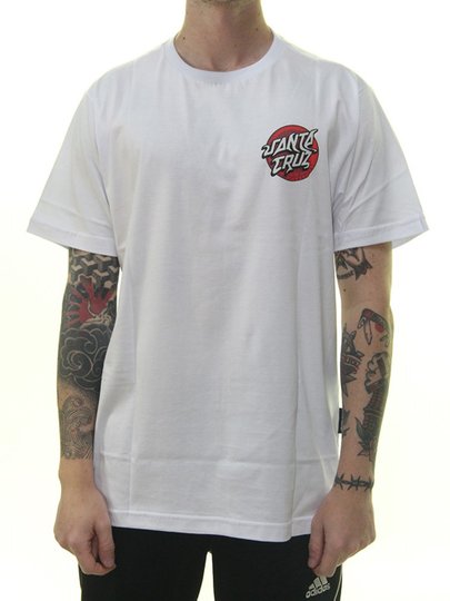 Camiseta Masculina Santa Cruz Damage Dot Manga Curta Estampada - Branco