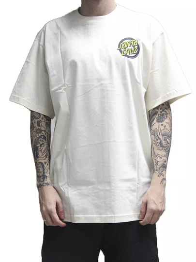Camiseta Masculina Santa Cruz Especial Manga Curta Estampada - Off White