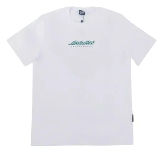 Camiseta Masculina Santa Cruz Flame Dot Manga Curta Estampada - Branco