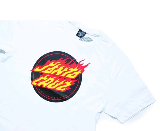 Camiseta Masculina Santa Cruz Flaming Dot Big - Branco