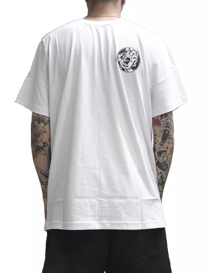 Camiseta Masculina Santa Cruz Hand Dot Manga Curta Estampada - Branco