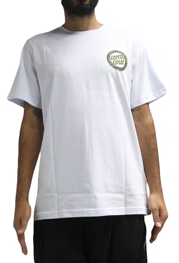 Camiseta Masculina Santa Cruz Loco Dot Manga Curta Estampada - Branco