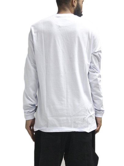 Camiseta Masculina Santa Cruz Manga Longa Estampada - Branco