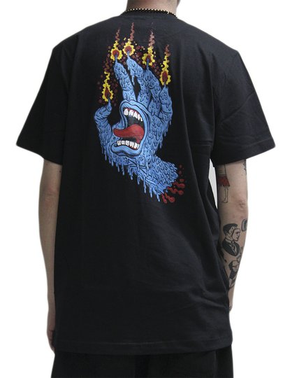 Camiseta Masculina Santa Cruz Pace Ritual Manga Curta Estampada - Preto