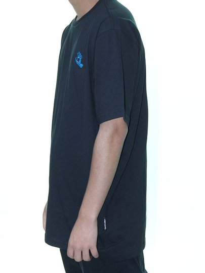 Camiseta Masculina Santa Cruz Screaming Hand Chest Manga Curta Estampada - Preto