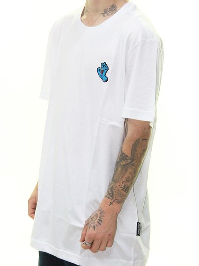 Camiseta Masculina Santa Cruz Screaming Hand Manga Curta - Branco