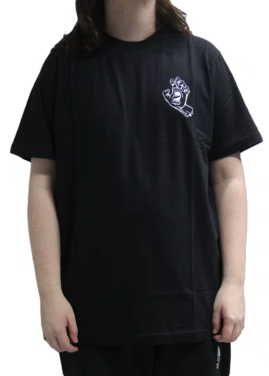Camiseta Masculina Santa Cruz Simplified Manga Curta Estampada - Preto