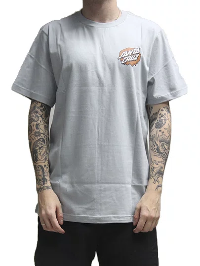 Camiseta Masculina Santa Cruz Slime Scream Manga Curta Estampada - Cinza