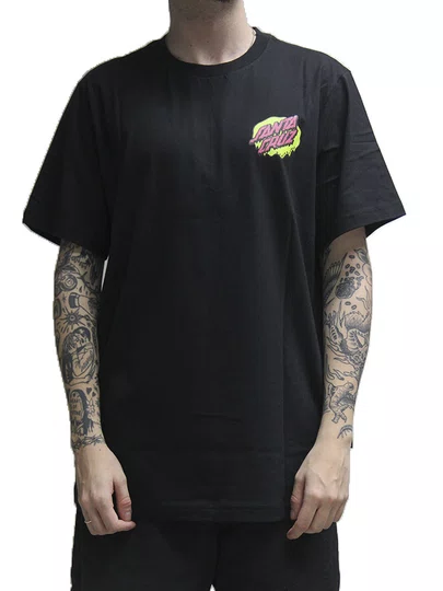 Camiseta Masculina Santa Cruz Slime Scream Manga Curta Estampada - Preto