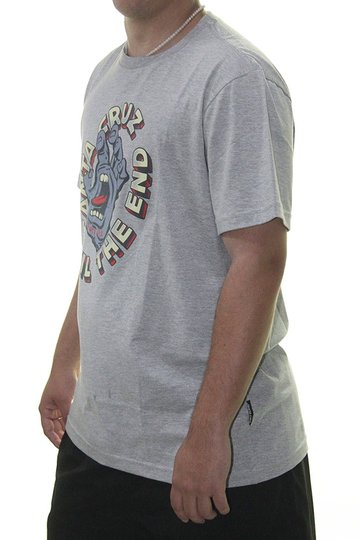 Camiseta Masculina Santa Cruz Til The End Front Manga Curta Estampada - Cinza/Mescla