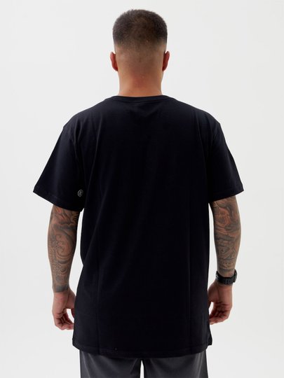 Camiseta Masculina Santo Swell Fit Culture Manga Curta Estampada - Preto