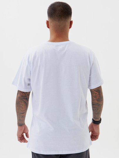 Camiseta Masculina Santo Swell Fit Mountain Manga Curta Estampada - Branco