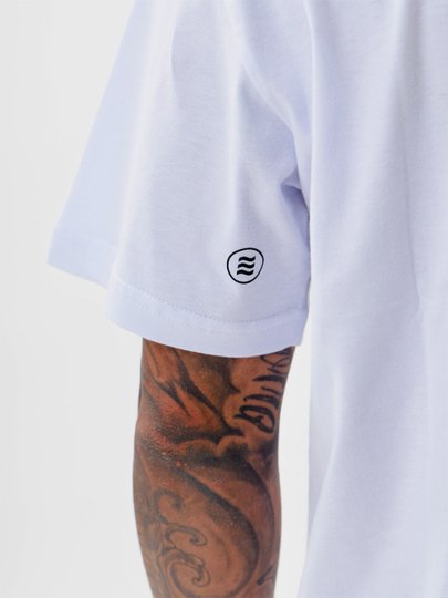 Camiseta Masculina Santo Swell Fit Nature Manga Curta Estampada - Branco