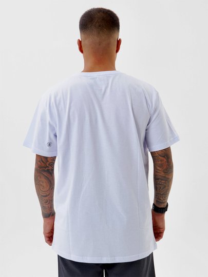 Camiseta Masculina Santo Swell Fit Nature Manga Curta Estampada - Branco