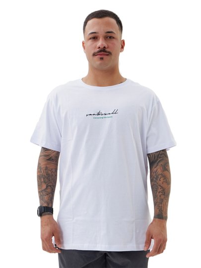 Camiseta Masculina Santo Swell Fit Premium Manga Curta Estampada - Branco
