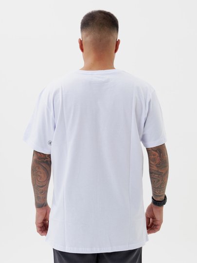 Camiseta Masculina Santo Swell Fit Premium Manga Curta Estampada - Branco