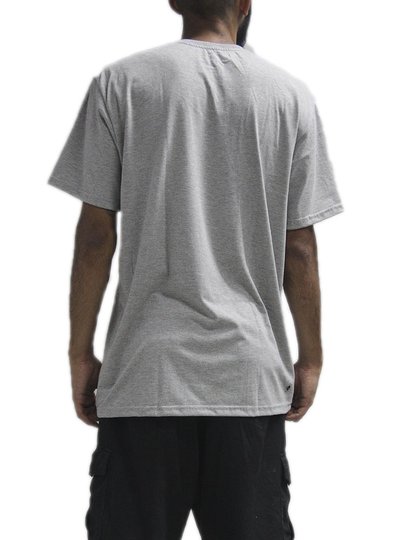 Camiseta Masculina Session Aqui Vive Um Skateboard Manga Curta Estampada - Cinza/Mescla