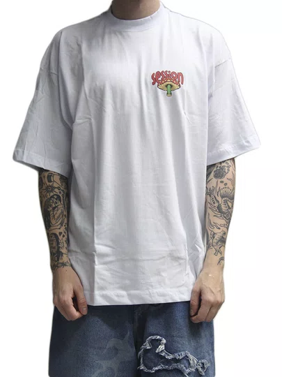 Camiseta Masculina Session Cogu Manga Curta Estampada - Branco