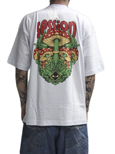 Camiseta Masculina Session Cogu Manga Curta Estampada - Branco
