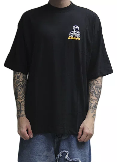 Camiseta Masculina Session Dice Manga Curta Estampada - Preto