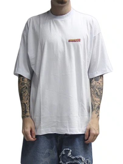 Camiseta Masculina Session Guns Manga Curta Estampada - Branco