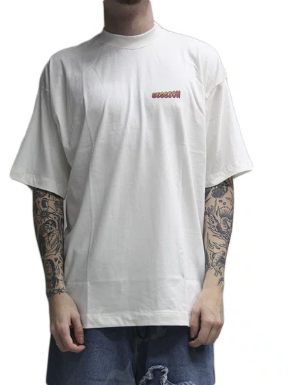 Camiseta Masculina Session Guns Manga Curta Estampada - Off White