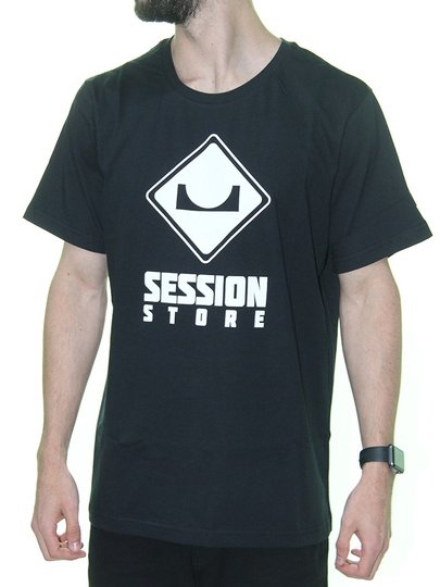 Camiseta Masculina Session Logo Classic Manga Curta Estampada - Preto