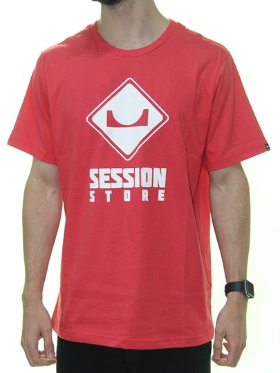 Camiseta Masculina Session Logo Classic Manga Curta Estampada - Vermelho