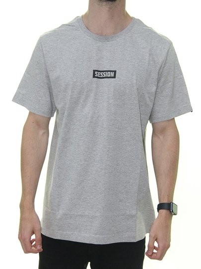 Camiseta Masculina Session Retangle Manga Curta Estampa Basica - Cinza Mescla Claro
