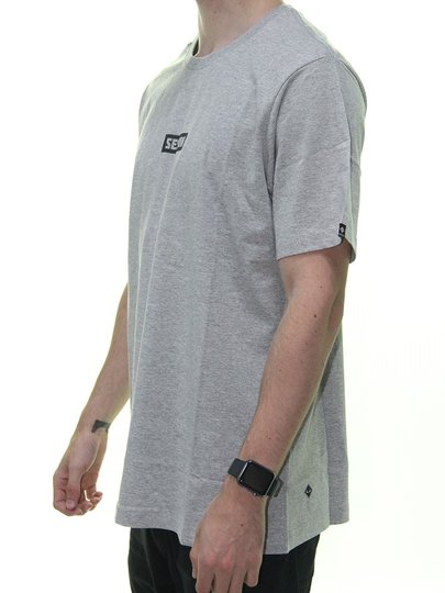 Camiseta Masculina Session Retangle Manga Curta Estampa Basica - Cinza Mescla Claro