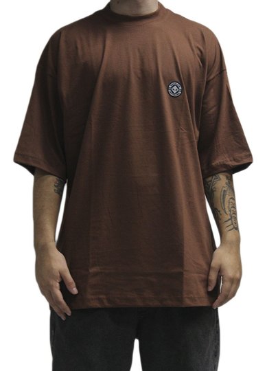 Camiseta Masculina Session SE0007 Oversized Manga Curta Estampada - Marrom