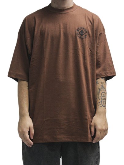 Camiseta Masculina Session SE0044 30 Oversized Manga Curta Estampada - Marrom