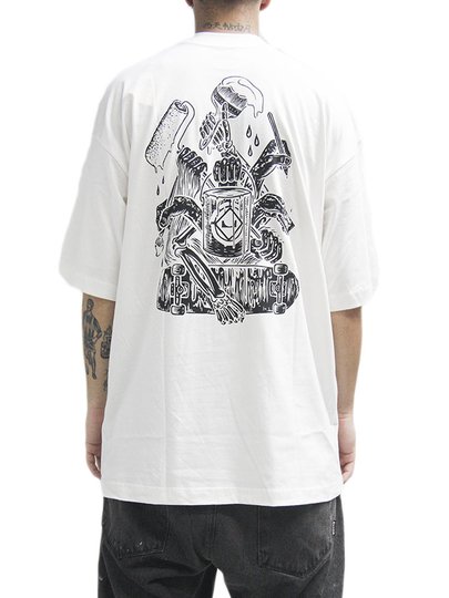Camiseta Masculina Session SE006 30 Oversized Manga Curta Estampada - Branco