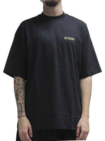 Camiseta Masculina Session SE006 30 Oversized Manga Curta Estampada - Preto